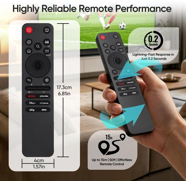 Alt view image 7 of 7 - Replacement Remote Control for 2018 to 2026 LG smart tv (No Voice Function) Easy to use,No setup or programming needed,6 hotkeys