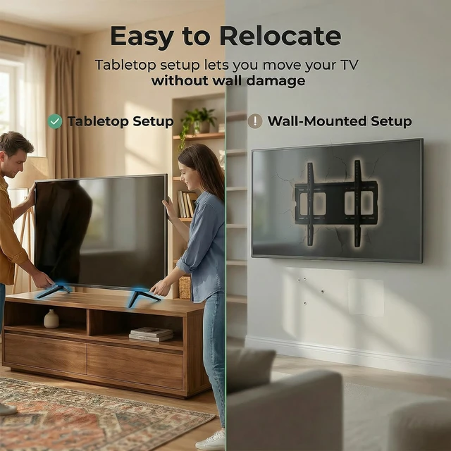 Alt view image 5 of 7 - TV Stand Legs Exclusive for Onn 100018254 100002458 Roku TV, for Onn Roku TV Legs Replacement, Stable Tabletop Design, Screws and Anti-Slip Feet Pad Included