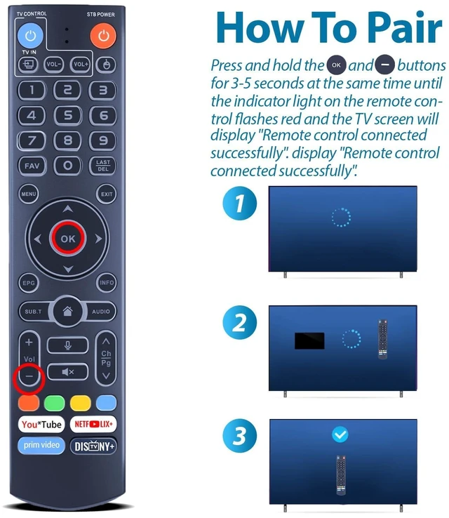 Alt view image 7 of 7 - Backlight Replacement Voice Remote Control for vSeeBox V3 Pro Set Top Box Compatible with vSeeBox Set Top Box V1, V2, V1/V2/V3/V5 Pro, V3 Plus,V1 Max, Elite, Max