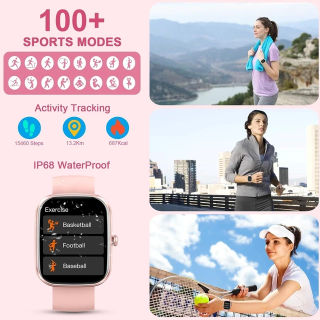 Alt view image 3 of 7 - Smart Watch, 1.96" HD SmartWatch, Touch Screen Answer/Make Call, IP68 Waterproof 105+ Sport Fitness Tracker, Activity Tracker with Sleep Monitor/SpO2/Heart Rate/Pedometer for Android iOS
