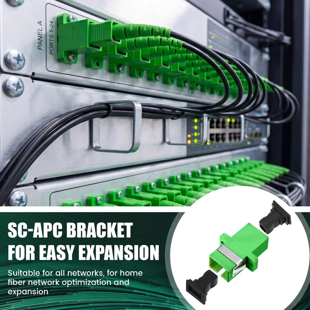 Alt view image 4 of 7 - 10 Pack 10ft / 3 Meter SC/APC to SC/APC Fiber Optic Cable Single Mode Fiber Optic Jumper Patch Cord & Connector, 9/125um, Compatible with Os1/os2 Black Lszh Od-3.0mm
