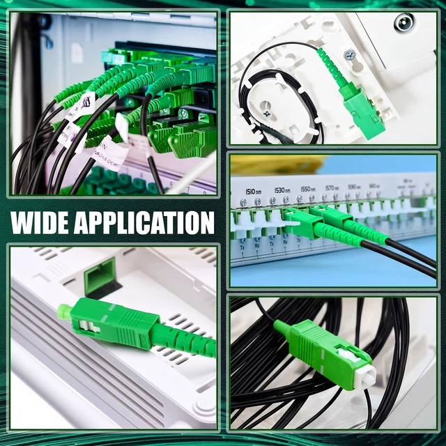 Alt view image 5 of 7 - 10 Pack 10ft / 3 Meter SC/APC to SC/APC Fiber Optic Cable Single Mode Fiber Optic Jumper Patch Cord & Connector, 9/125um, Compatible with Os1/os2 Black Lszh Od-3.0mm