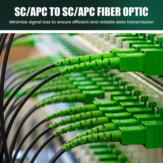 Alt view image 7 of 7 - 10 Pack 10ft / 3 Meter SC/APC to SC/APC Fiber Optic Cable Single Mode Fiber Optic Jumper Patch Cord & Connector, 9/125um, Compatible with Os1/os2 Black Lszh Od-3.0mm