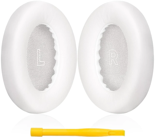 Main image of Replacement Ear Pads for Bose QC Ultra and QC Ultra 2, White Smoke Upgraded Memory Foam Ear Cushions with Soft Protein Leather for Enhanced Comfort and Noise Isolation