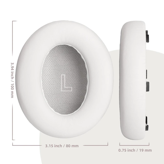 Alt view image 5 of 7 - Replacement Ear Pads for Bose QC Ultra and QC Ultra 2, White Smoke Upgraded Memory Foam Ear Cushions with Soft Protein Leather for Enhanced Comfort and Noise Isolation