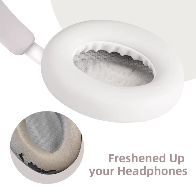 Alt view image 4 of 7 - Replacement Ear Pads for Bose QC Ultra and QC Ultra 2, White Smoke Upgraded Memory Foam Ear Cushions with Soft Protein Leather for Enhanced Comfort and Noise Isolation