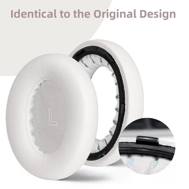 Alt view image 7 of 7 - Replacement Ear Pads for Bose QC Ultra and QC Ultra 2, White Smoke Upgraded Memory Foam Ear Cushions with Soft Protein Leather for Enhanced Comfort and Noise Isolation