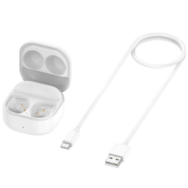 Alt view image 5 of 7 - Charging Case Compatible for Samsung Galaxy Buds Fan Edition(FE) SM-R400, Charger Cradle Station Box with Type-C USB Cable for Samsung Galaxy Buds FE Earbuds (White)