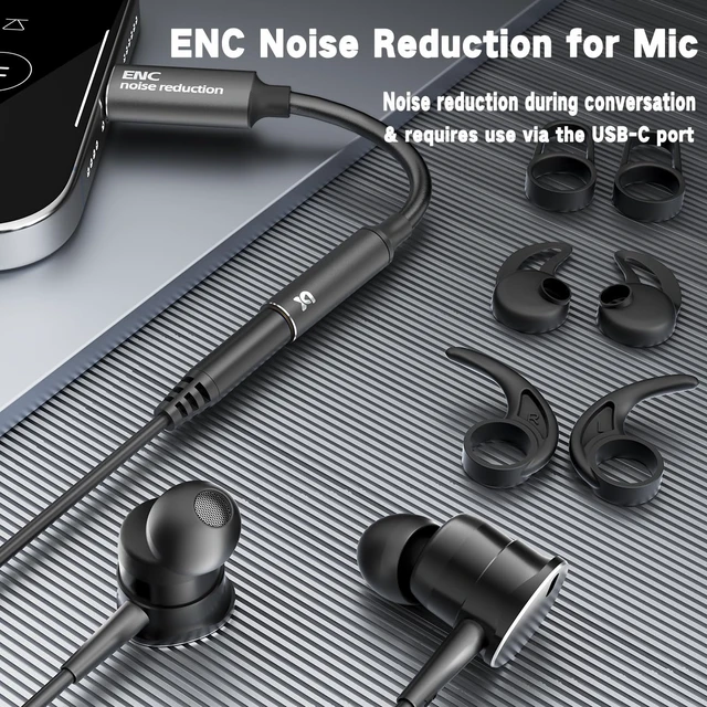 Alt view image 3 of 7 - Wired Headphones Deep Bass with Noise-Canceling Mic Earphones In-Ear Multi-Purpose Stereo Bass Wired Earbuds with Call Noise Reduction Compatible with iPhone 17 16 15, Android (USB C+3.5MM plug)