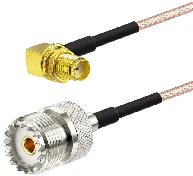 Alt view image 2 of 6 - SO239 to SMA Cable 12inch UHF Female SO-239 to SMA Female Cable Right Angle for CB Radio/Handheld Radio Antenna/Walkie Talkie etc 2-Pack