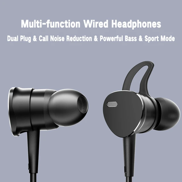 Alt view image 5 of 7 - Wired Headphones Deep Bass with Noise-Canceling Mic Earphones In-Ear Multi-Purpose Stereo Bass Wired Earbuds with Call Noise Reduction Compatible with iPhone 17 16 15, Android (USB C+3.5MM plug)