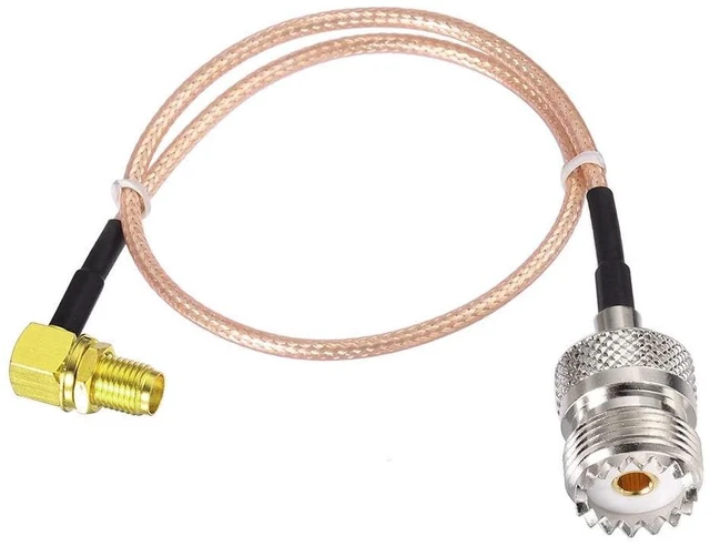 Alt view image 6 of 6 - SO239 to SMA Cable 12inch UHF Female SO-239 to SMA Female Cable Right Angle for CB Radio/Handheld Radio Antenna/Walkie Talkie etc 2-Pack