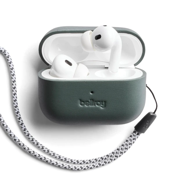 Alt view image 7 of 7 - Pod Jacket, Compatible with AirPods Pro 2 - Everglade Leather case compatible with Apple AirPods Pro 2nd Generation for everyday protection
