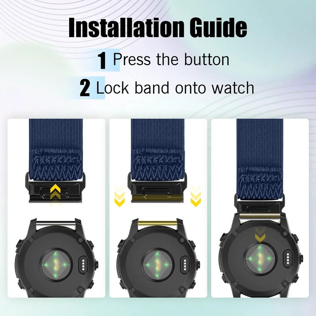 Alt view image 4 of 7 - 26mm Elastic Watch Bands Compatible for Garmin Fenix 8 51mm/Tactix 8 51mm/Enduro/2X/epix Pro 51mm, Quickfit Nylon Band for Fenix 7X/6X Pro/5X Plus/3/Tactix/Descent MK2i Smartwatches