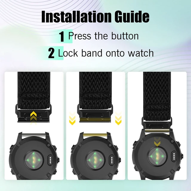Alt view image 4 of 7 - 26mm Elastic Watch Bands Compatible for Garmin Fenix 8 51mm/Tactix 8 51mm/Enduro/2X/epix Pro 51mm, Quickfit Nylon Band for Fenix 7X/6X Pro/5X Plus/3/Tactix/Descent MK2i Smartwatches