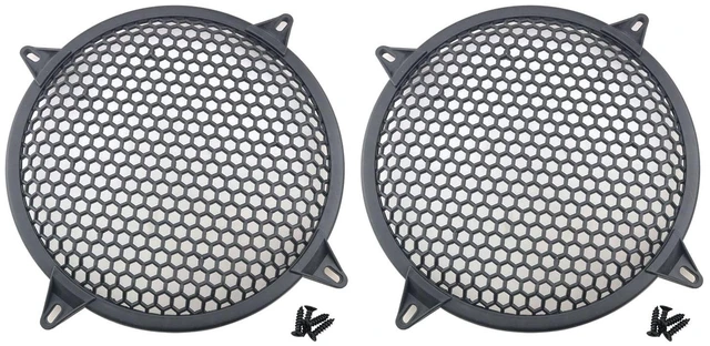 Main image of 2pcs 12 Inch Speaker Grille Cover ABS Mesh with Mounting Screws Plastic Mesh Cover Stage Box Exterior Mesh Cover Plastic Legged Mesh Frame Sound Speakers for Home Audio Black