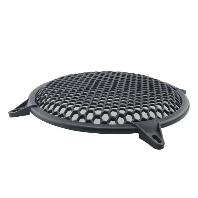 Alt view image 3 of 5 - 2pcs 12 Inch Speaker Grille Cover ABS Mesh with Mounting Screws Plastic Mesh Cover Stage Box Exterior Mesh Cover Plastic Legged Mesh Frame Sound Speakers for Home Audio Black