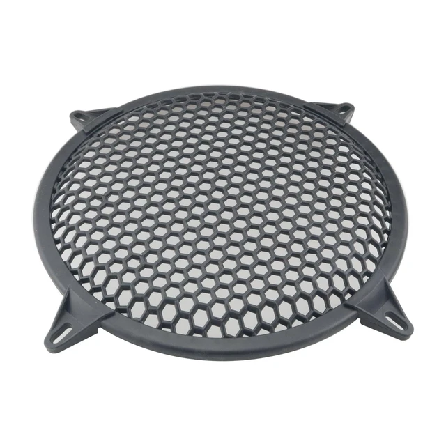 Alt view image 5 of 5 - 2pcs 12 Inch Speaker Grille Cover ABS Mesh with Mounting Screws Plastic Mesh Cover Stage Box Exterior Mesh Cover Plastic Legged Mesh Frame Sound Speakers for Home Audio Black