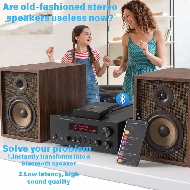 Alt view image 2 of 7 - Bluetooth 5.3 Audio Receiver for Home Stereo,AUX RCA to Bluetooth Adapter Supports USB Flash Drive/ NFC One Key Connect/ Car Speaker/Wireless Headphones Receiving Mode for Bluetooth Devices