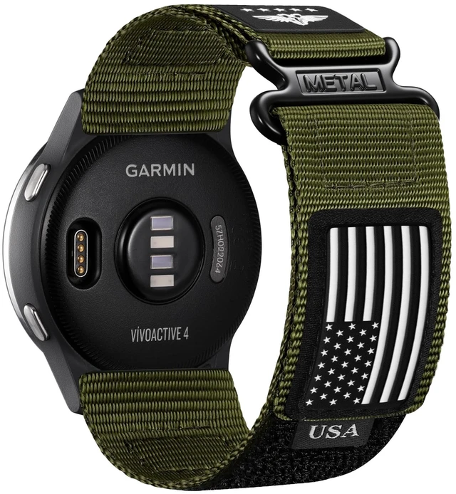 Main image of 22mm Nylon Quick Release Band for Garmin Venu 3/2 Vivoactive 4 Forerunner Hook loop nylon soft strap,Breathable comfortable for Forerunner 265/255/255 Music, Vivoactive 4/ Venu 3/ Venu 2/ Venu 4 45mm