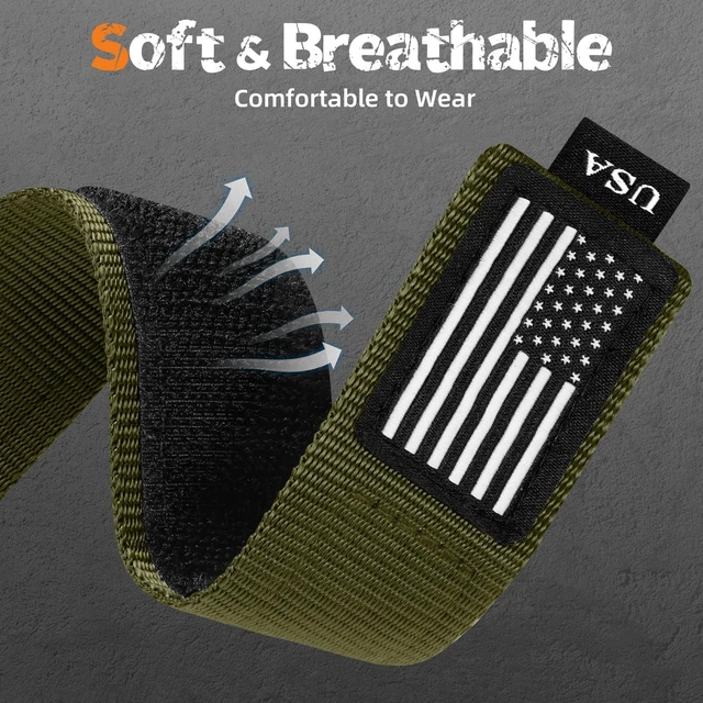 Alt view image 4 of 7 - 22mm Nylon Quick Release Band for Garmin Venu 3/2 Vivoactive 4 Forerunner Hook loop nylon soft strap,Breathable comfortable for Forerunner 265/255/255 Music, Vivoactive 4/ Venu 3/ Venu 2/ Venu 4 45mm