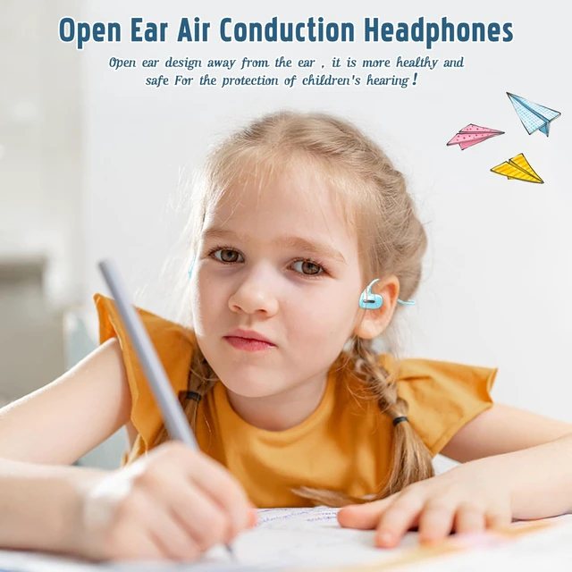Alt view image 2 of 7 - Kids Headphones, Open Ear Headphones for Teens Child Boys Girls Wireless Bluetooth 5.4 Headset w/ Built-in Mic for School/Tablet/Travel, 13g Ultra-Light, 85dB Protect Hearing, 10H Playtime