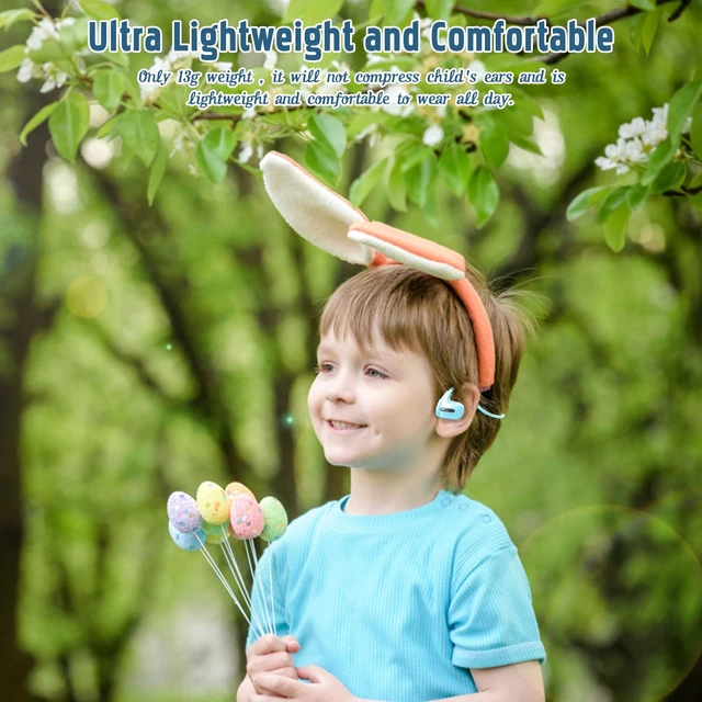Alt view image 3 of 7 - Kids Headphones, Open Ear Headphones for Teens Child Boys Girls Wireless Bluetooth 5.4 Headset w/ Built-in Mic for School/Tablet/Travel, 13g Ultra-Light, 85dB Protect Hearing, 10H Playtime