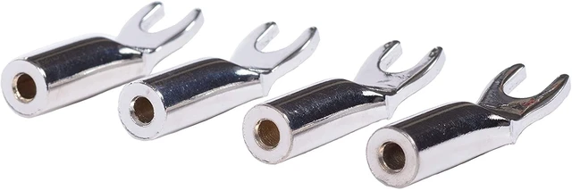 Alt view image 3 of 3 - AUDIO BTS Premium Banana to Spades Adapters with 6.3MM (1/4") Spades Fork for Speaker Binding Posts - 4 Pieces