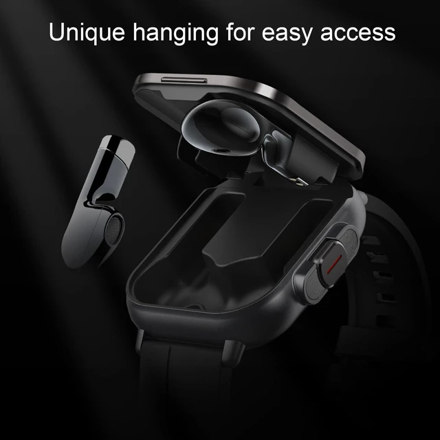 Alt view image 4 of 7 - Smartwatch with Earbuds, Earbuds Watches with Silicone Band, 2.01 Inch Screen, Tracker Watch with Earbuds Inside, Support NFC, IP67, Charging