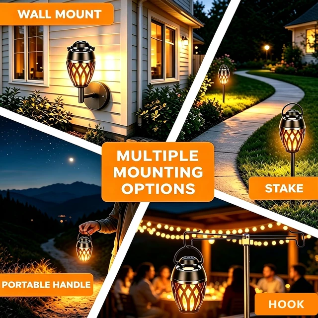 Alt view image 5 of 7 - Outdoor Bluetooth Speaker LED Flame Lantern Portable Wireless Audio Speaker Dual Light Modes: Flame & RGB Lights, Rechargeable, HD Stereo Sound Speaker Wireless for Patio Camping Backyard (2 Pack)