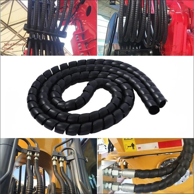 Alt view image 3 of 7 - 3 Pcs Spiral Wrap Cable Protector Pre-Cut Lengths - Safe Hose Protector to Avoid Wear and Extend Life for Hydraulic Pneumatic Hoses (1.25"+1.58"+2" OD x 10')