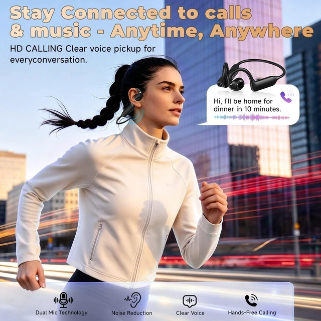 Alt view image 3 of 7 - Open Ear Headphones with 8MP Camera, 1080P HD Video & Photo Support 3200 Pixels Hi-Fi Bluetooth Sports Earphones, AI Real-Time Translator & Voice Assistant with App for Running & Travel