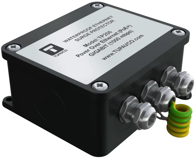Main image of Waterproof Ethernet Surge Protector Gigabit & PoE++ compatible and for outdoor use, handles up to 1000 Mbps speeds