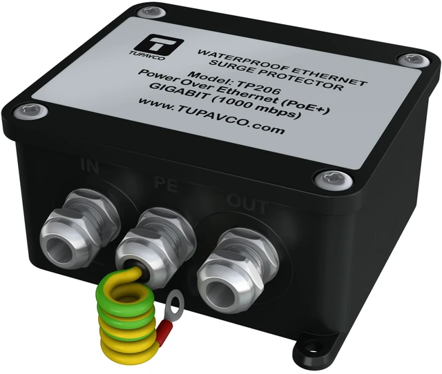 Alt view image 5 of 6 - Waterproof Ethernet Surge Protector Gigabit & PoE++ compatible and for outdoor use, handles up to 1000 Mbps speeds