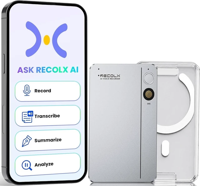 Main image of Tap AI Recorder with Transcription Summaries, 64GB Audio Recorder AI Noise Cancellation, Real-Time Analysis,154 Languages, Digital Voice Recorder for Meetings, Lectures, Interviews, Calls