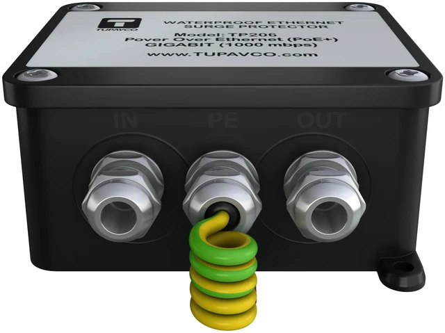 Alt view image 6 of 6 - Waterproof Ethernet Surge Protector Gigabit & PoE++ compatible and for outdoor use, handles up to 1000 Mbps speeds