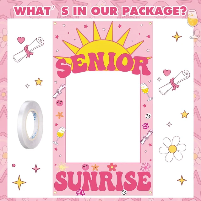 Alt view image 5 of 7 - Senior Sunrise Photo Props Senior 2027 Photo Frame 2027,Square Lightweight Polyester, Printed Bright Color, 39 x 71 Inch, First Day of School, Photo Booth Backdrop, Welcome Party Supplies