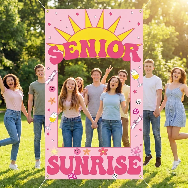 Alt view image 7 of 7 - Senior Sunrise Photo Props Senior 2027 Photo Frame 2027,Square Lightweight Polyester, Printed Bright Color, 39 x 71 Inch, First Day of School, Photo Booth Backdrop, Welcome Party Supplies