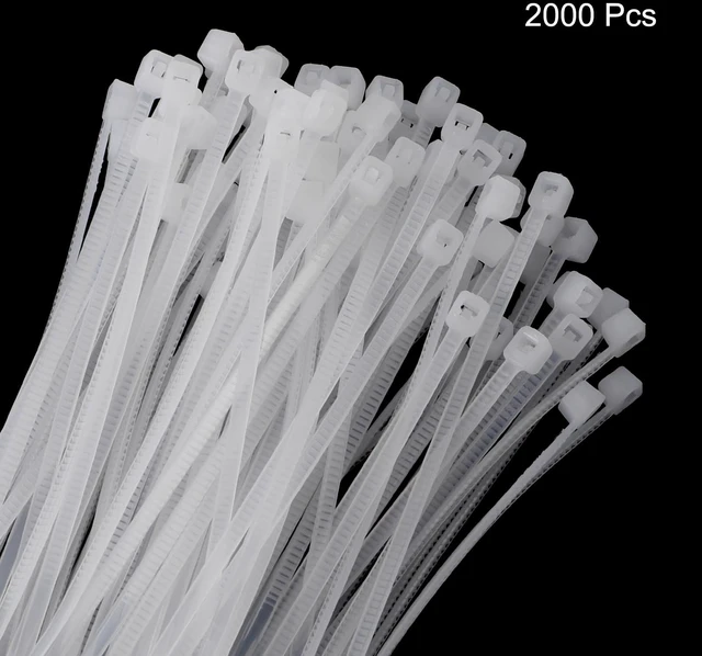 Alt view image 3 of 6 - 2000pcs 3 Inch 11 Lbs Cable Zip Ties Self-Locking Small Nylon Cable Tie Wraps 1/8" for Cord Management, White