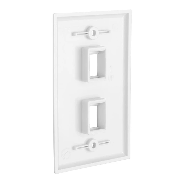 Alt view image 6 of 7 - 2 Port Keystone Wall Plate, 10 Pack with Mounting Brackets - White 2 Port RJ45 Keystone Wall Plate for Ethernet, Cat6 & Other Keystone Jacks; Includes Low Voltage Mounting Brackets, 10 Pack