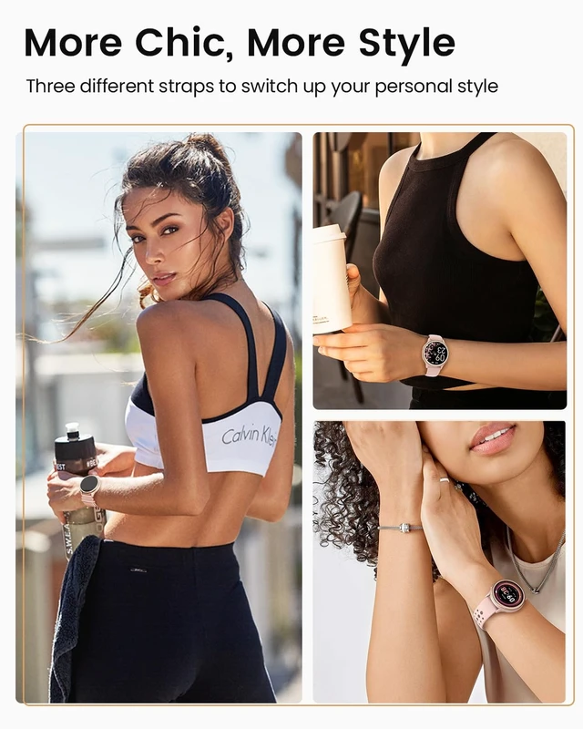 Alt view image 7 of 7 - Smart Watches for Women(Answer/Make Calls), 1.27'' AMOLED Screen Activity Trackers with Heart Rate/Sleep/SpO2 Monitor, Smartwatch for iPhone/Samsung/Android, 120+ Sport Modes IP68 Fitness Watch Pink