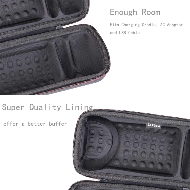 Alt view image 4 of 7 - LTGEM Travel Case for Bose SoundLink Revolve+ Series II Speaker, Black Fits Charging Cradle, Fits AC Adaptor and USB Cable