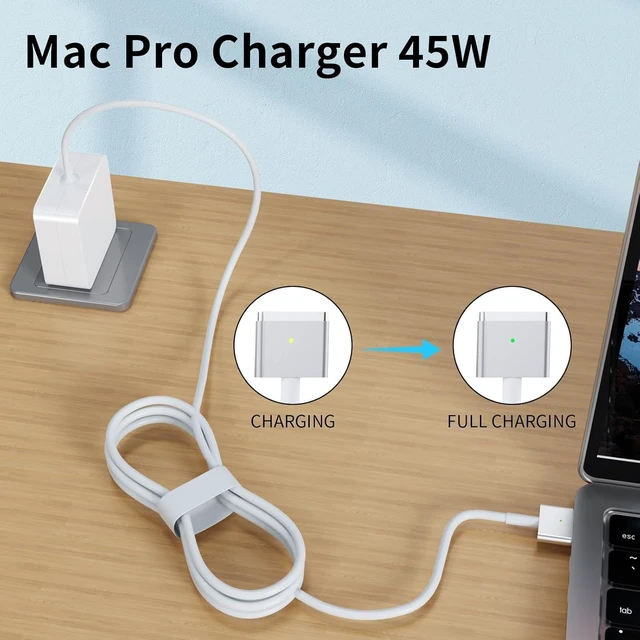 Alt view image 2 of 7 - 45W Mag2 Charger Compatible with MacBook Air A1466 A1465 2013 AC 45W Power M2 for Mac Book Air 11-inch and 13-inch, Between 2012-2017