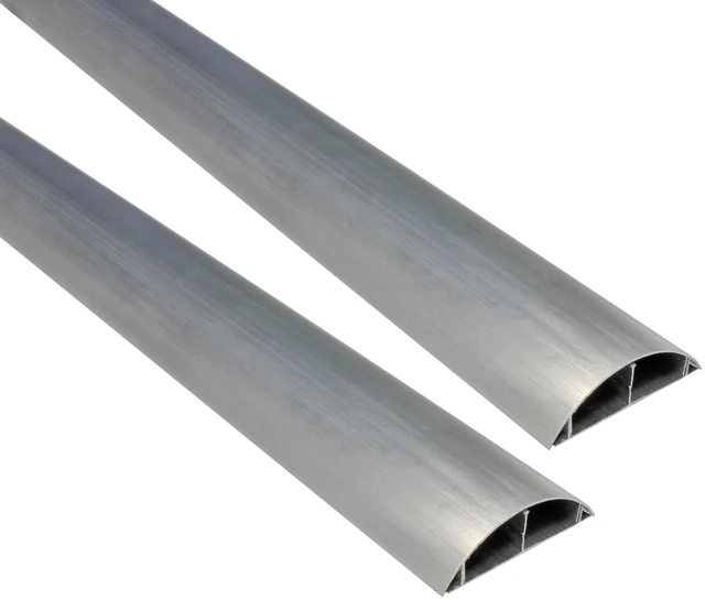 Alt view image 5 of 5 - Metal Cable Shield Cord Cover Outdoor Aluminum Raceway 58 Inch - 1.5" W x 0.56" H Dual Channel - CSX-MET-4 (2 Pack)