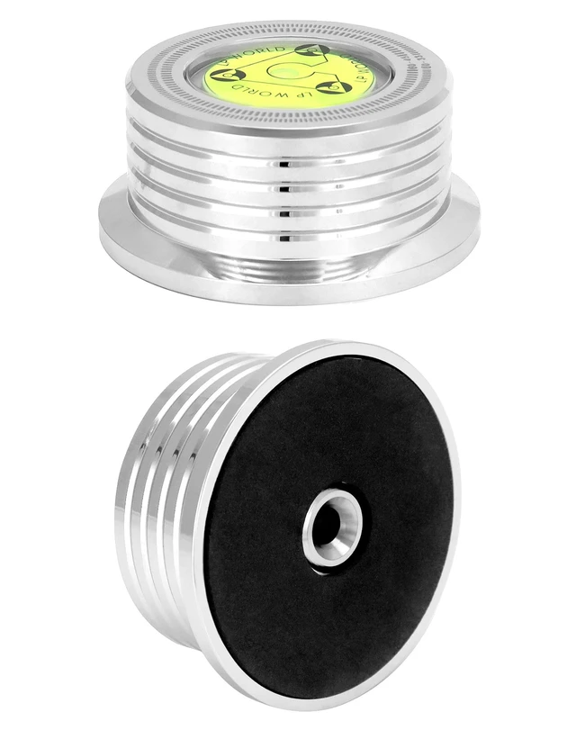 Alt view image 2 of 7 - Record Weight Phono Disc Stabilizer, 60HZ Record Weight Stabilizer, with Bubble Leveling (60Hz, Silver)