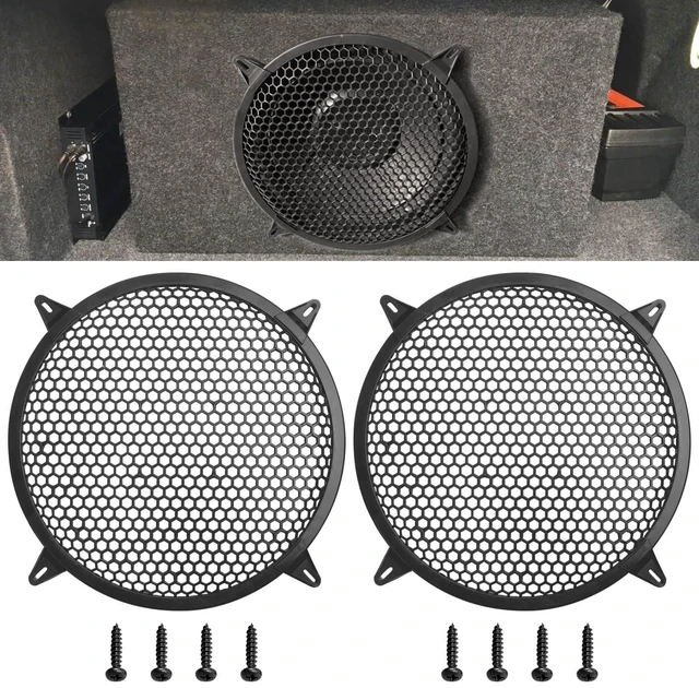 Main image of 12 Inches Speaker Grill Cover: Plastic Honeycomb Hole Subwoofer Grill Cover Protector, Car Audio Speaker Grill Cover,(Pack of 2)