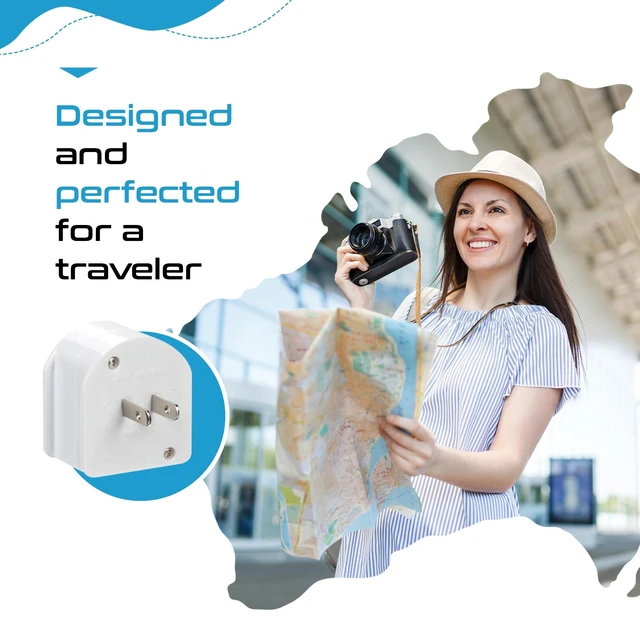 Alt view image 6 of 7 - South Africa to USA/Australia Plug Adapter Type M to Type A/I Converter for Canada, Australia, China, Japan Perfect for Phone, Laptop and Other Dual Voltage Chargers - CE & RoHS Certified