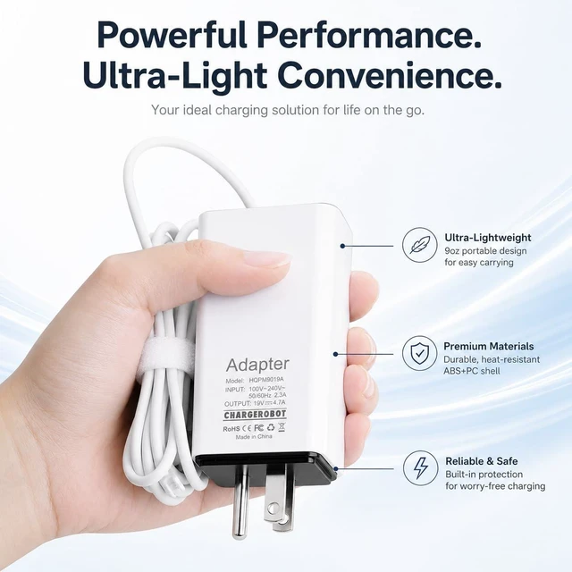 Alt view image 2 of 6 - Mac Book Pro Charger 85W L-Tip Power Adapter for 13/15/17" Before Mid 2012 Mag-netic 1 Charger Laptop Charger for old Mac Book Pro 13/15/17" Before Mid 2012, Model: A1343,A1297,A1286,A1278