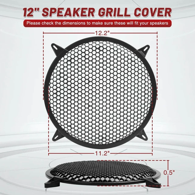 Alt view image 4 of 7 - 12 Inches Speaker Grill Cover: Plastic Honeycomb Hole Subwoofer Grill Cover Protector, Car Audio Speaker Grill Cover,(Pack of 2)