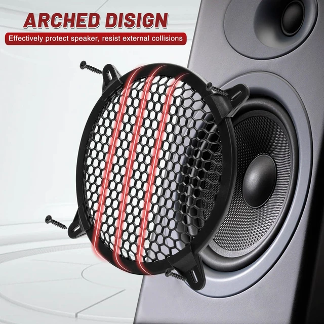 Alt view image 6 of 7 - 8 Inches Speaker Grill Cover: Plastic Honeycomb Hole Subwoofer Grill Cover Protector, Car Audio Speaker Grill Cover,(Pack of 2)